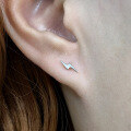 wholesale 925 Sterling Silver Lightning Bolt Earrings for Cross-Border Markets, Petite Mini Stackable Studs Factory Wholesale-0-3