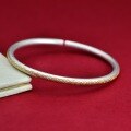 wholesale 9999 Pure Silver New Chinese Style Ancient Gold-Inlaid Auspicious Cloud Bracelet for Women, Solid Retro Literary National Trend Bangle-0-2