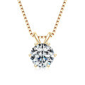 925 Silver 2-Carat Pink Diamond Invisible Necklace Mermaid's Tear Dopamine Pendant-0-45