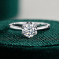 S925 Sterling Silver Classic Six-Claw Moissanite Ring, Cross-Border Bestseller-0-4