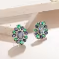 wholesale S925 Sterling Silver Spring Summer Popular Luxury Crystal Earring Gift Cross-border Europe and America Inlaid with Colored Gemstone Ear Stud New Style-0-1