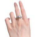 wholesale Metal material with designer-style 8mm pearl ring paired with lavishring band, hot sale on live broadcast-0-4
