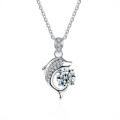 S925 Sterling Silver Moissanite Dolphin Pendant Necklace, Cross-Border Wholesale-0-3