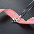 wholesale S925 Sterling Silver Cross-Border European and American Fashion Trendy Frog Pendant Necklace with Inlaid Zirconia-0-3