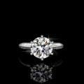 S925 Silver Moissanite Ring, 3-Carat Half-Band Open Adjustable High-End Women's Ring-0-2