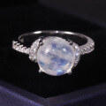 wholesale S925 Sterling Silver High Value Ethereal Style High Quality Blue Natural Moonstone Ring Wholesale-0-0