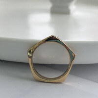 wholesale 925 Sterling Silver Adjustable Star Ring for Women, Korean Style Design, Minimalist Ins-Copper with gold plating Adjustable opening