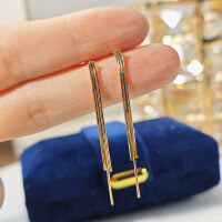 wholesale Metal: Sterling Silver Gold-Plated Dunli Jewelry Light Luxury Tassel Earrings, High-End Slimming Long Snake Chain Earrings, Versatile and Dynamic-Tassel Snake Bone Chain Earrings 925 Silver