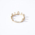 wholesale S925 Silver White Zircon Princess Crown Ring, Duli Jewelry Japanese Light Luxury Style with a Sense of Sophistication and Sweetness, Niche Design-0-1