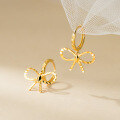 wholesale S925 Sterling Silver Fresh and Sweet Ins Style Niche Exquisite Carved Bow Ear Studs M0666-0-0