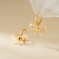 wholesale S925 Sterling Silver Fresh and Sweet Ins Style Niche Exquisite Carved Bow Ear Studs M0666-S925 silver pair silver 925 silver