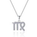 wholesale S925 Sterling Silver Cross-Border Virgo Pendant Moissanite Women's Necklace Silver Jewelry High-End Sense Accessories-0-1