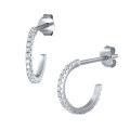 wholesale S925 Sterling Silver Simple C-Shaped Geometric Stud Earrings, Semi-Circular Design, Versatile for Women-0-6