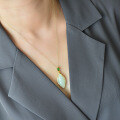 wholesale 925 silver gold-plated vintage Chinese-style pendant with inlaid natural-shaped jade, includes certificate-0-1