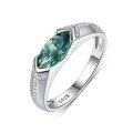wholesale S925 Sterling Silver Green Oval Moissanite Ring Best-Selling Couple Style Vintage-0-4