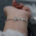 wholesale S925 Silver Auspicious Clouds Lucky Bracelet for Women, Vintage Antique Plated Silver, Stylish and Versatile Minimalist Bracelet for Women-0-1