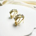 wholesale S925 Sterling Silver Red Elk Overall Retro Light Luxury Classical Chinese Style Stud Earrings Ear Clips, Fashionable and Versatile for Women's Daily Commute-0-1