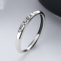 wholesale S925 Sterling Silver Minimalist English Letter Smile Ring, Niche Ins Korean-Japanese Style Versatile Index Finger Ring for Women-0-0