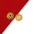 wholesale Antique gold floral crown setting, engraved antique silver S925 sterling silver gold-plated spacer, DIY bracelet bead setting accessory-0-4