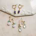 wholesale S925 Silver Plated 14K Gold, Japanese-inspired Niche Design High-End Sense Pearl Topaz Detachable Earrings-0-1