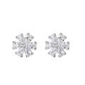 wholesale S925 Sterling Silver Fashion Diamond-inlaid Five-leaf Flower Ear Studs, Minimalist Niche Elegant High-end Earrings Gift for Best Friend-0-4