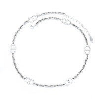 wholesale S925 Sterling Silver Internet-Famous Style Patchwork Pig Nose Pendant Necklace, Korean Version Small and Unique Elegant Women's Choker-287L/approximately 14.7g 925 silver