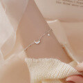 wholesale Sterling Silver Star Moon Bracelet Ins Niche Design Trendy Star and Moon Hand Jewelry Student Best Friend Retro Accessories-0-4