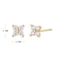 wholesale 925 Sterling Silver Zircon Flower Star Stud Earrings for women-0-6
