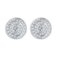 wholesale 925 Sterling Silver Fashion Zircon Earrings High-end European and American Brand Earrings Wholesale-Platinum>925 silver