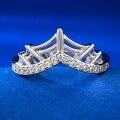 wholesale S925 Silver Stackable Crown Mesh Ring for Daily Fashion Commuting, European and American New Style, Suitable for AliExpress-0-5