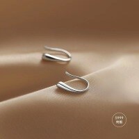 wholesale 999 Silver Exquisitely Small and Minimalist Versatile Niche Design Minimalist Style Waterdrop Ear Hook M06018-A pair of 999 pure silver 999 pure silver