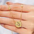14K Gold Plated 925 Sterling Silver Moissanite Pendant Necklace-0-1