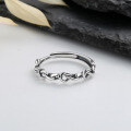 wholesale S925 Sterling Silver Minimalist Interwoven Heart Indie Singleism Aloof Style Luxury Delicate Index Finger Ring-0-1