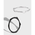 wholesale S925 Sterling Silver Minimalist Stackable Plain Ring for Women, Indie Design, Ins-0-1