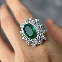 wholesale 925 Silver High-End New Oval 10*14 Simulated Emerald Cut High Carbon Diamond by Zhuozhifan Jewelry-R414-Emerald No.9