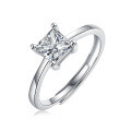 925 Sterling Silver Square Moissanite Minimalist Ring-0-3