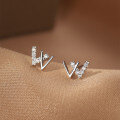 wholesale S925 Sterling Silver W Letter Ear Studs Earrings For Women-0-1