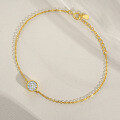 18K Gold Plated 925 Silver Moissanite T Bubble Bracelet for Women-0-0