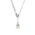 wholesale 925 Sterling Silver Freshwater Pearl Necklace for Women, Light Luxury Autumn Winter Small Pendant Collarbone Chain with High-End Sense Tassel Sweater Chain-0-4