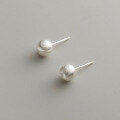 wholesale S925 silver wire drawing round bead ear studs, Korean style internet-famous minimalist ins same matte small ball ear accessories M03625-0-0