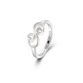 wholesale 925 Sterling Silver Double Heart Ring for Women,-0-4