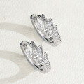 S925 Sterling Silver Moissanite Geometric Lightning Earrings for Men and Women-0-2