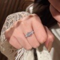 S925 Silver Plated White Gold Moissanite Wedding Ring-0-2