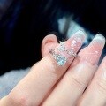 wholesale S925 Sterling Silver Aqua Blue Heart Diamond Mermaid Tail Ring, Luxury High-End Sense, Temperament Sweet, Niche Personality Index Finger Ring-0-1