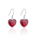 wholesale S925 sterling silver Korean-style Japanese-inspired sweet student earrings, simple and cute red heart earrings for women wholesale-0-4