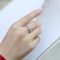 925 Sterling Silver Moissanite Four-Claw Swallowtail Bullhead Ring Exquisite Export Jewelry-0-1