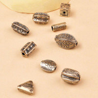 wholesale S925 Sterling Silver Thai Silver Small Fish Bead Olive Bead Braided Cord Accessory Bracelet DIY Crystal Bead Accessory-5#