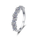 wholesale Pt950 gold plated 925 sterling silver small pave ring for women with full moissanite, factory wholesale-0-4