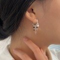wholesale S925 Sterling Silver Multi-layer Tassel Raw Slice Ear Studs for Women, Small Fashion, Minimalist Style, Light Luxury, High-end Trendy Hoop-0-1