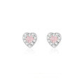 wholesale S925 sterling silver full diamond heart earrings flash drill temperament ins style sweet niche ear accessories M03639-0-4